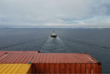 view from cargo ship
